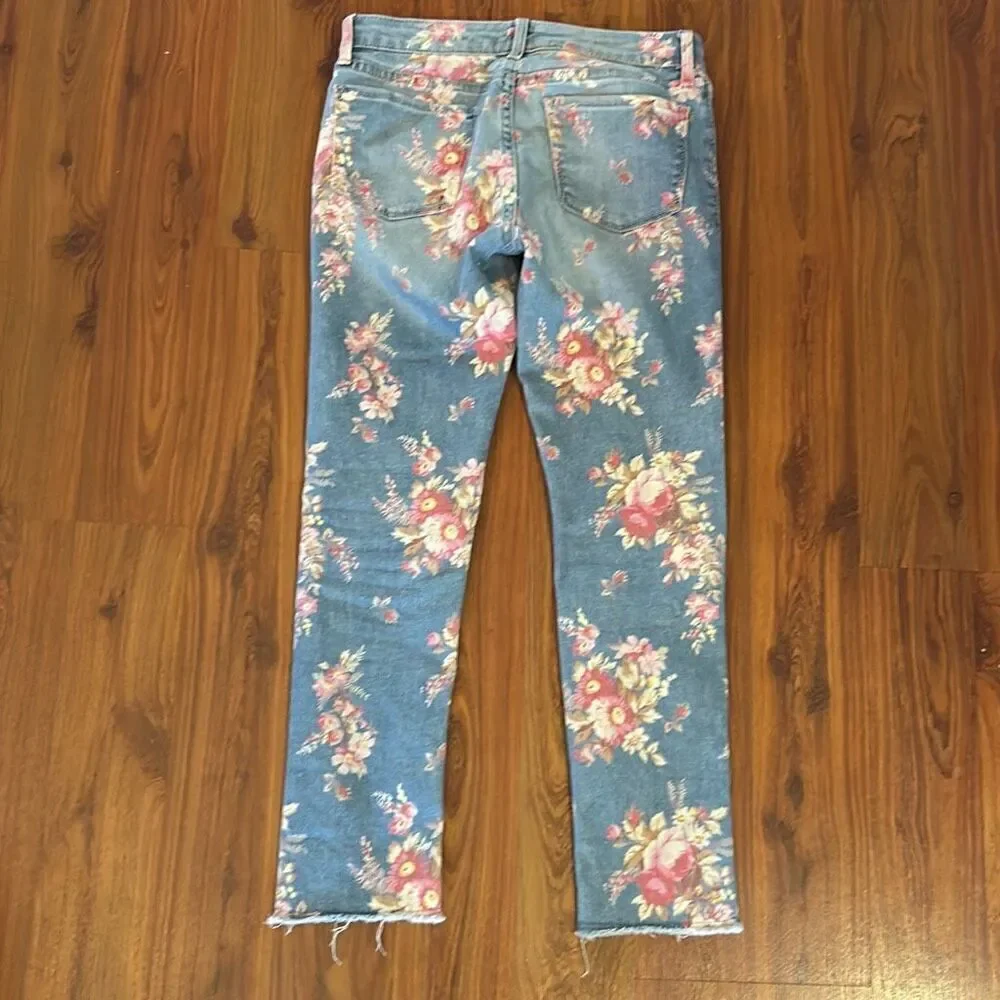GAP floral super skinny kids jeans size 12
